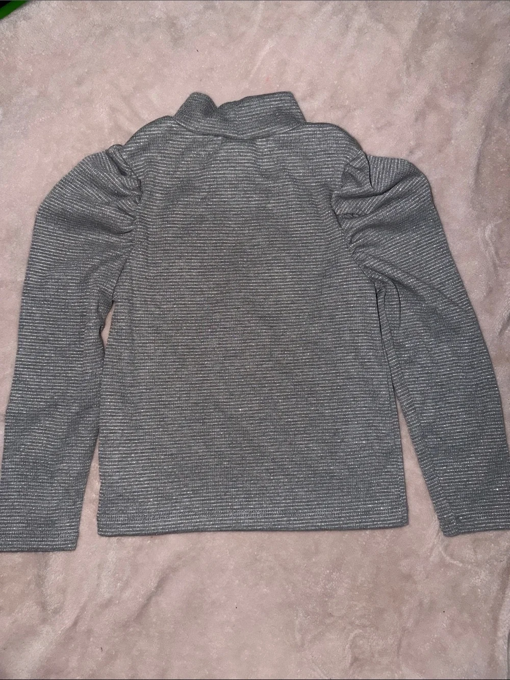 GAP Girls' Gray Ribbed Turtleneck Long-Sleeve Top
